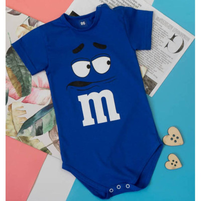 Боді ясельний короткий рукав синій "M&M's"